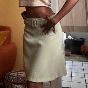 Light green knee length skirt